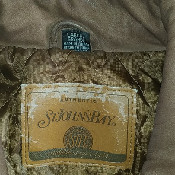St. John's Bay Brown Leather Jacket - Picture 6 of 7